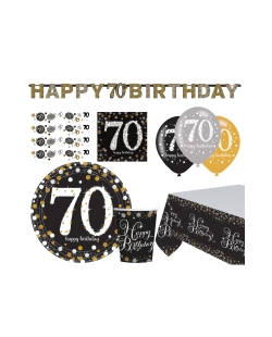 Party Set Sprakl.Celb.Oro 70: Plat, Vas, Serv, Mant, Guirn... 